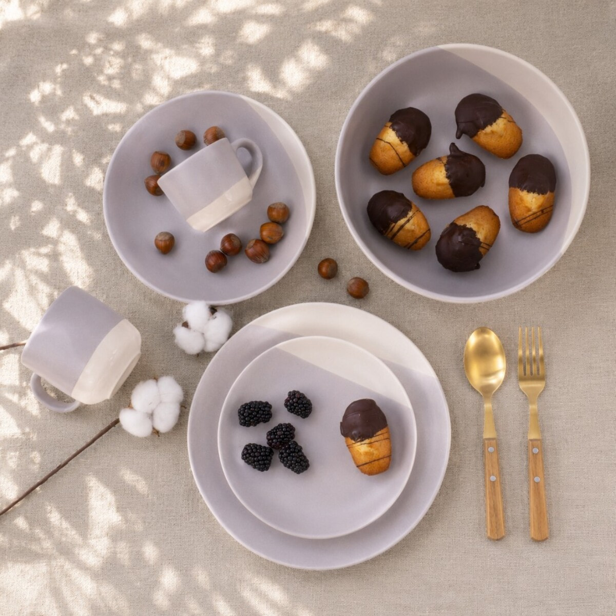 Lot de 6 assiettes creuses, TERRE DE SIENNE