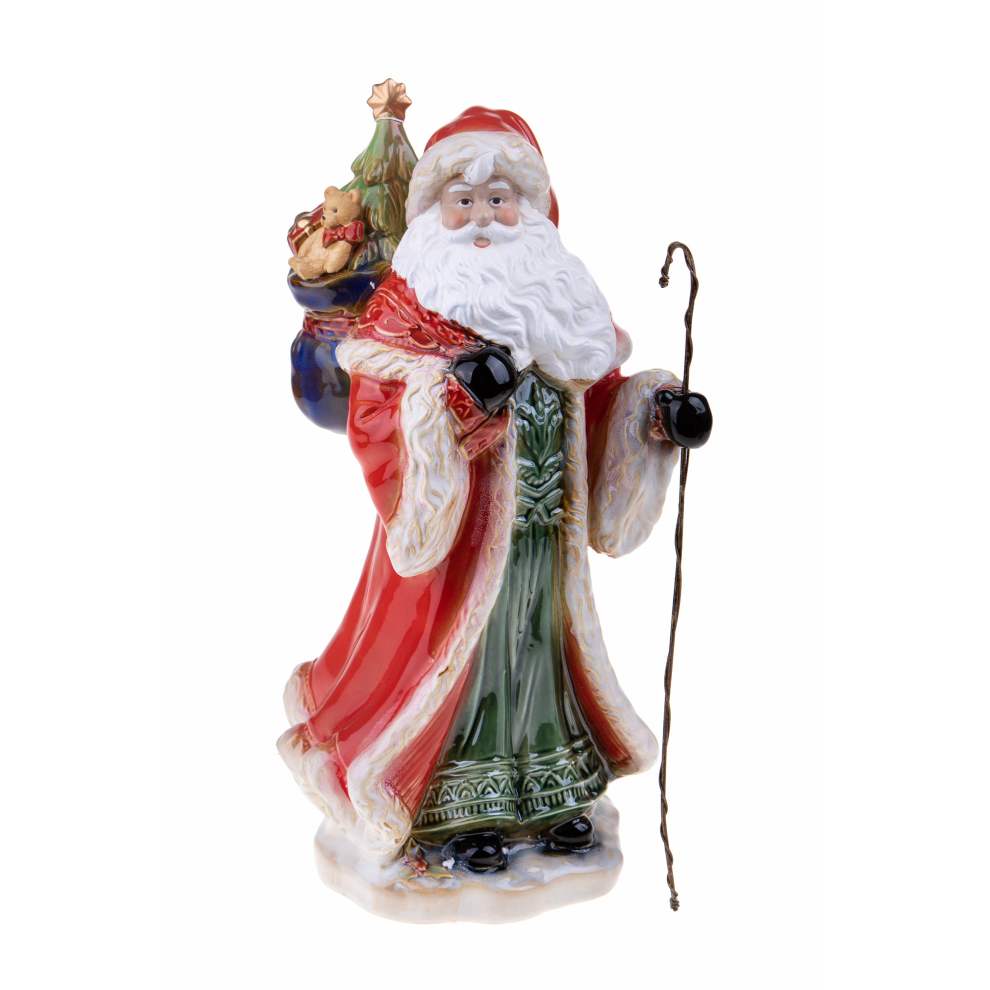 Babbo Natale Con Sacco Di Doni. Altezza 48,5 Cm - Pezzi 1 - 25X48,5X18cm - Colore: Verde - Bianchi Dino - Articoli Natalizi