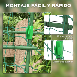 Enrejado de Pepino 206 cm, Enrejado de Jardín de Arco para Plantas Trepadoras al Aire Libre, en Forma de U, con Estructura de Acero Recubierta de PE y Red, Soporte para Verduras, Frutas
