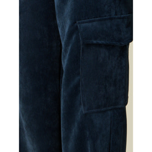 Oltre - Pantaloni cargo in velluto a coste - Blu