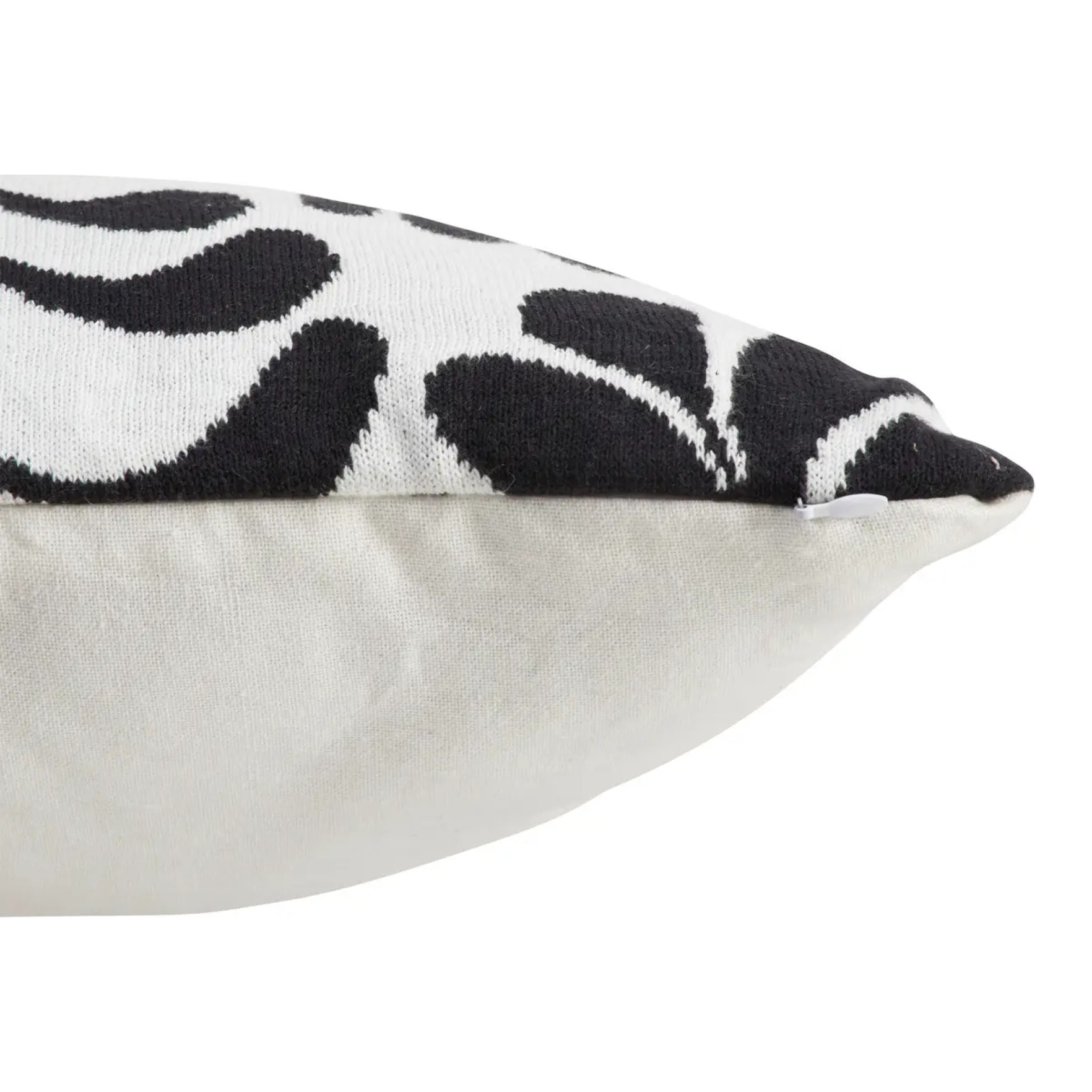 Coussin effet tricot "Twisted lime" noir & blanc 40x40cm