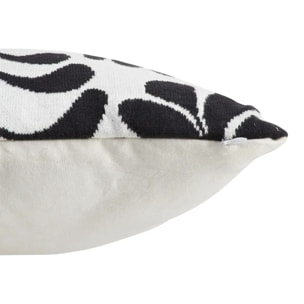 Coussin effet tricot "Twisted lime" noir & blanc 40x40cm