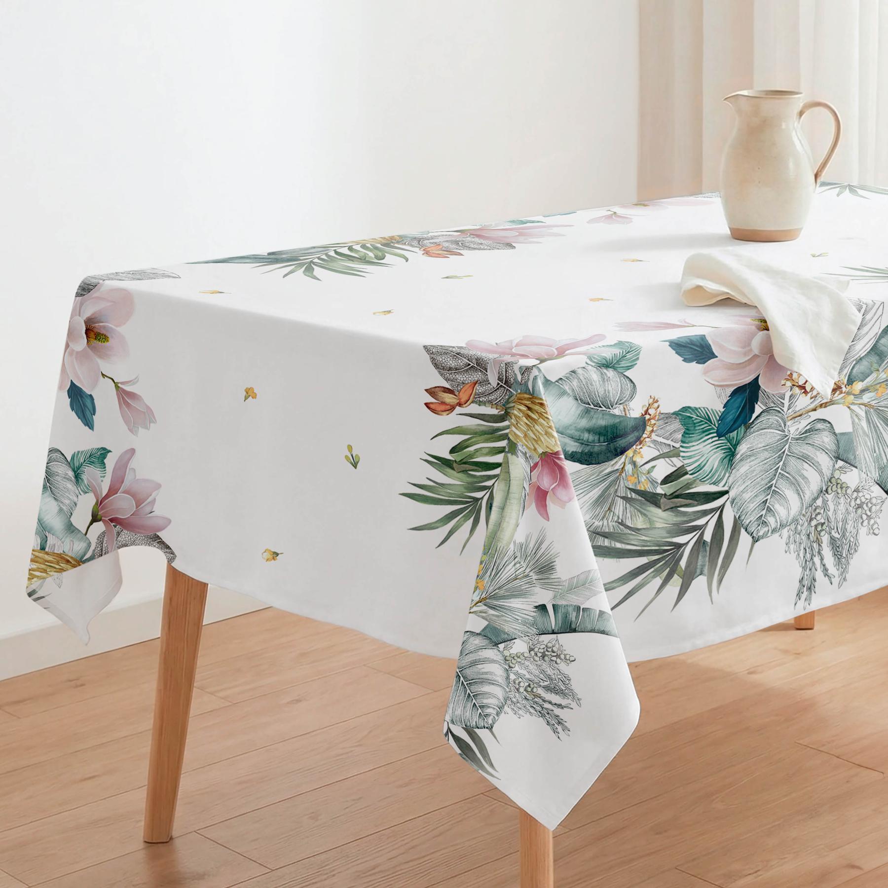 Nappe anti-taches GLACE VERT - coton mélangé