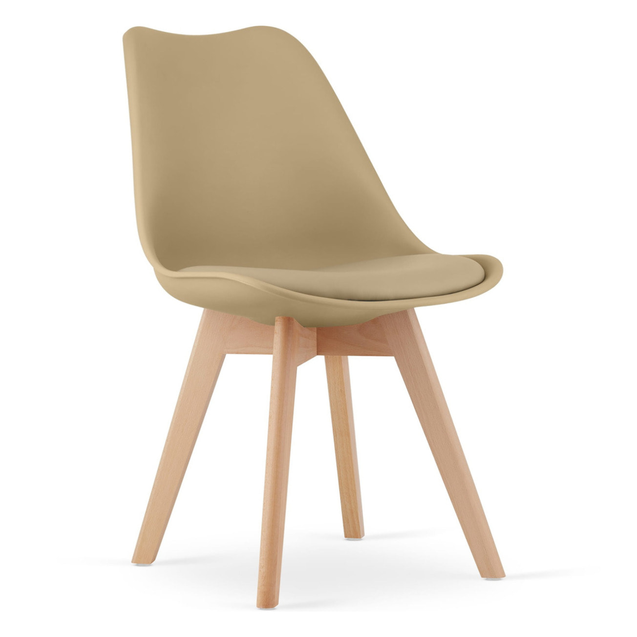 Set di 2 sedie Mark in stile scandinavo beige scuro e faggio