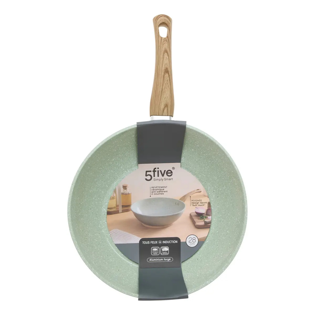 Wok 28cm en aluminium forgé