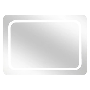 Miroir rectangulaire angle à led 65x49cm