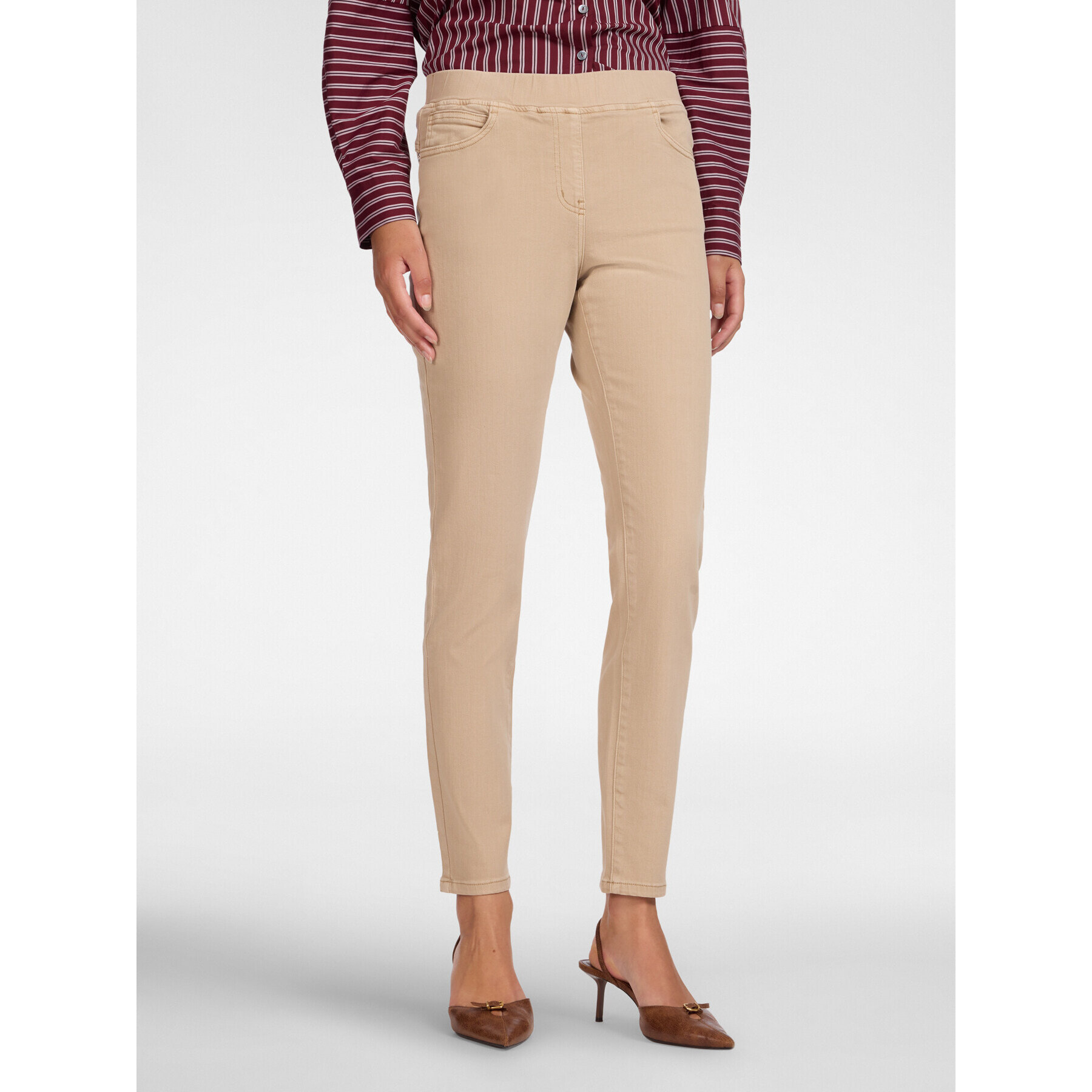 Elena Mirò - Pantaloni slim in drill misto cotone - Beige