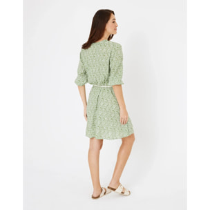 Vestido Corto Verde Estampado - Ony