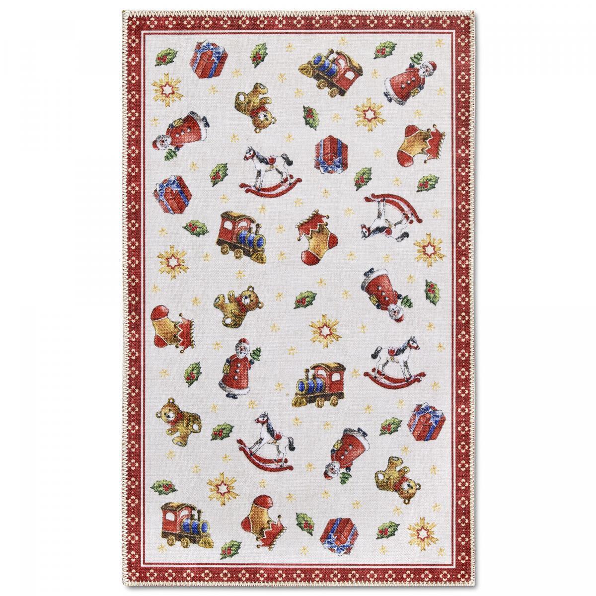 Tapis salon ou chambre enfant,  motif fêtes de SANTA, kilim original, entretien facile