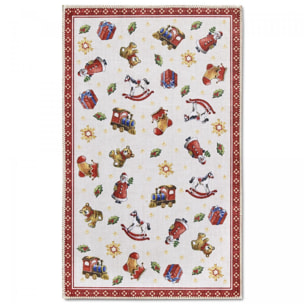 Tapis salon ou chambre enfant,  motif fêtes de SANTA, kilim original, entretien facile