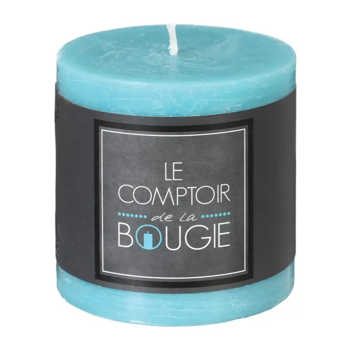Bougie rustique "Olia" bleu turquoise 220g