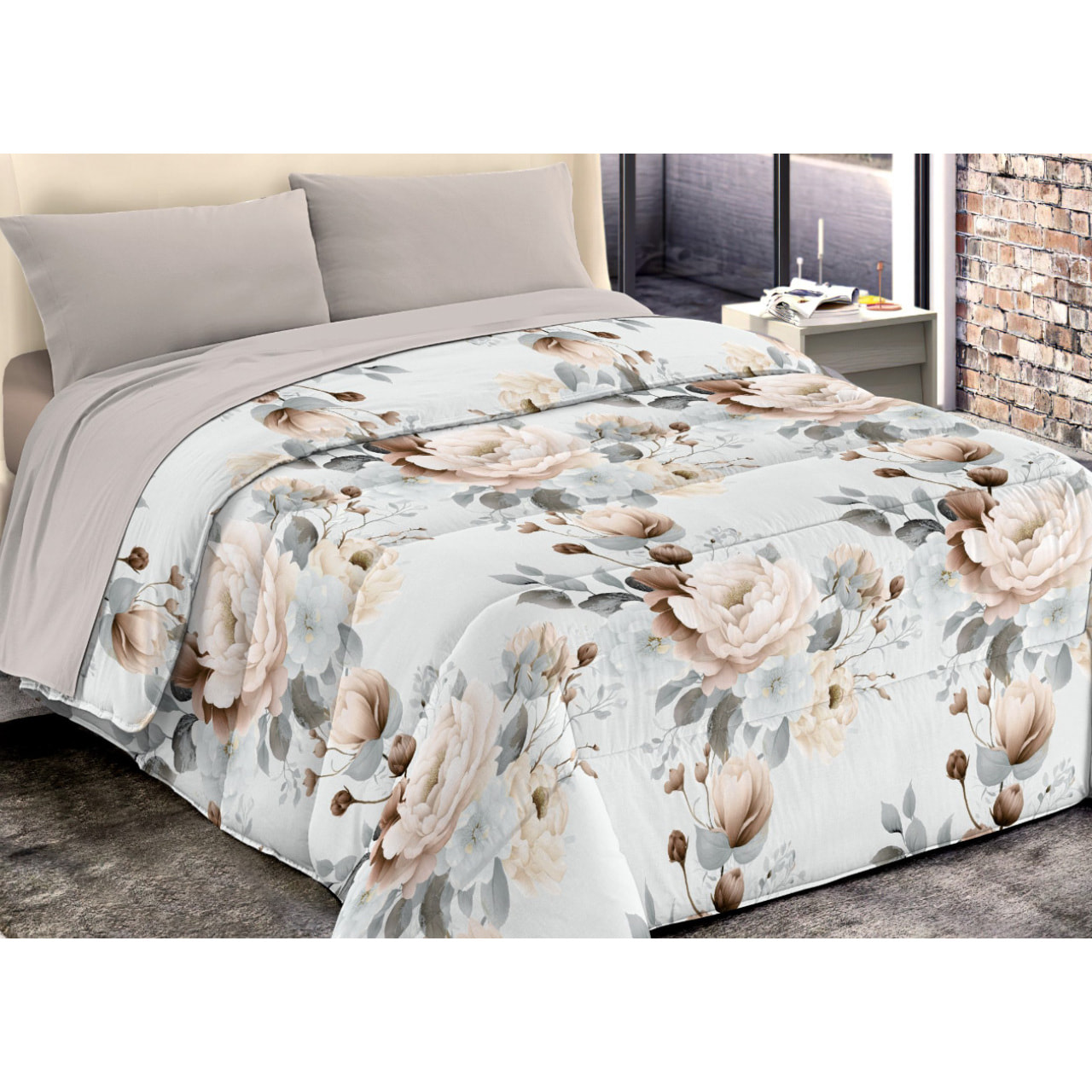 Trapunta Invernale 300gr Diadema Fantasia Floreale D13