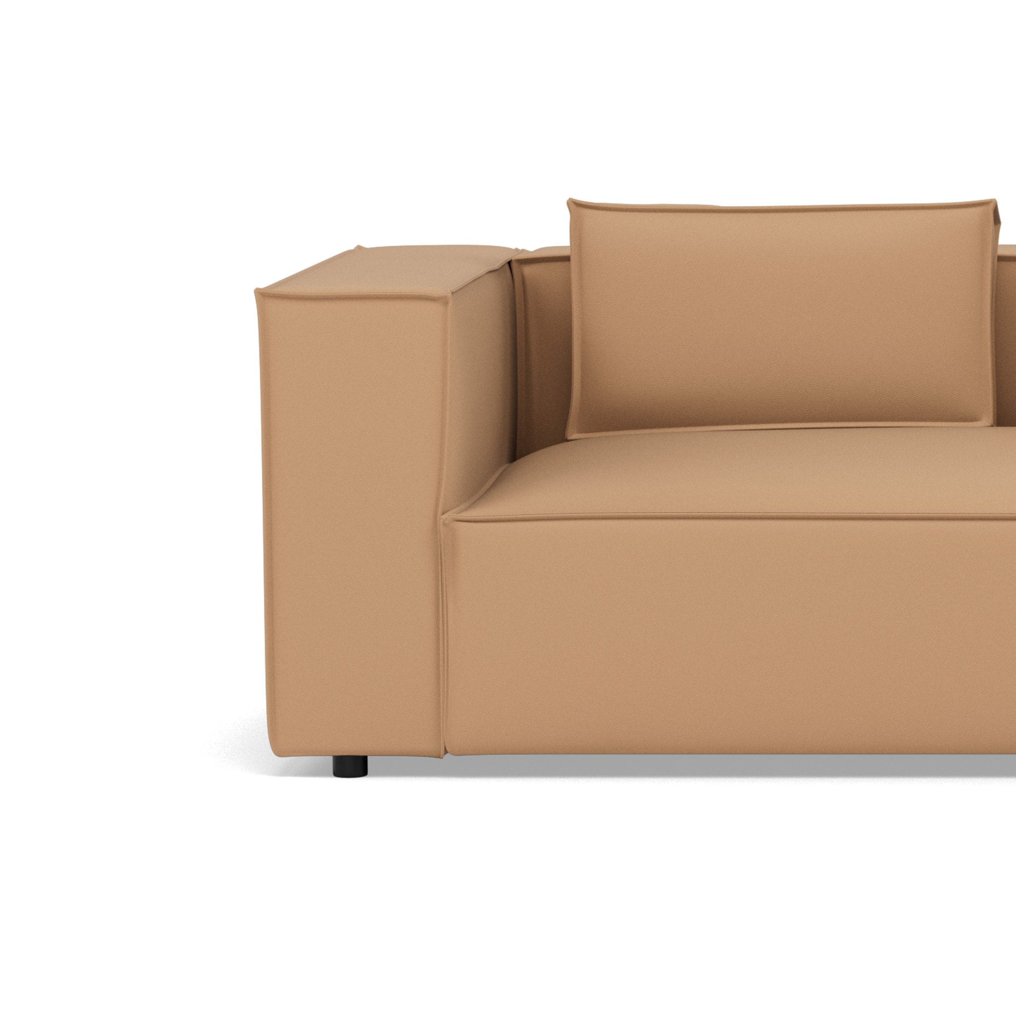 Stella - canapé d'angle droit 4 places en simili - Taupe