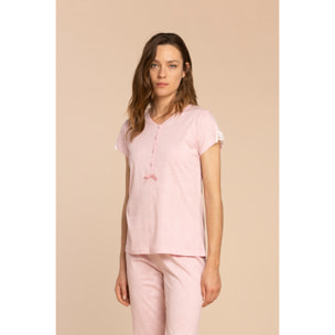 Pigiama donna top manica corta e pantalone lungo cotone maculino Noidinotte