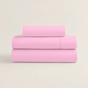 Juego de Sábanas Lisas - 100% Microfibra - Incluye 1 o 2 Fundas de Almohada + 1 Sábana Bajera - Rosa Viejo
