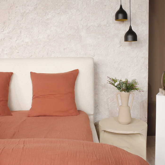 Housse de couette coton safran mineral, safran