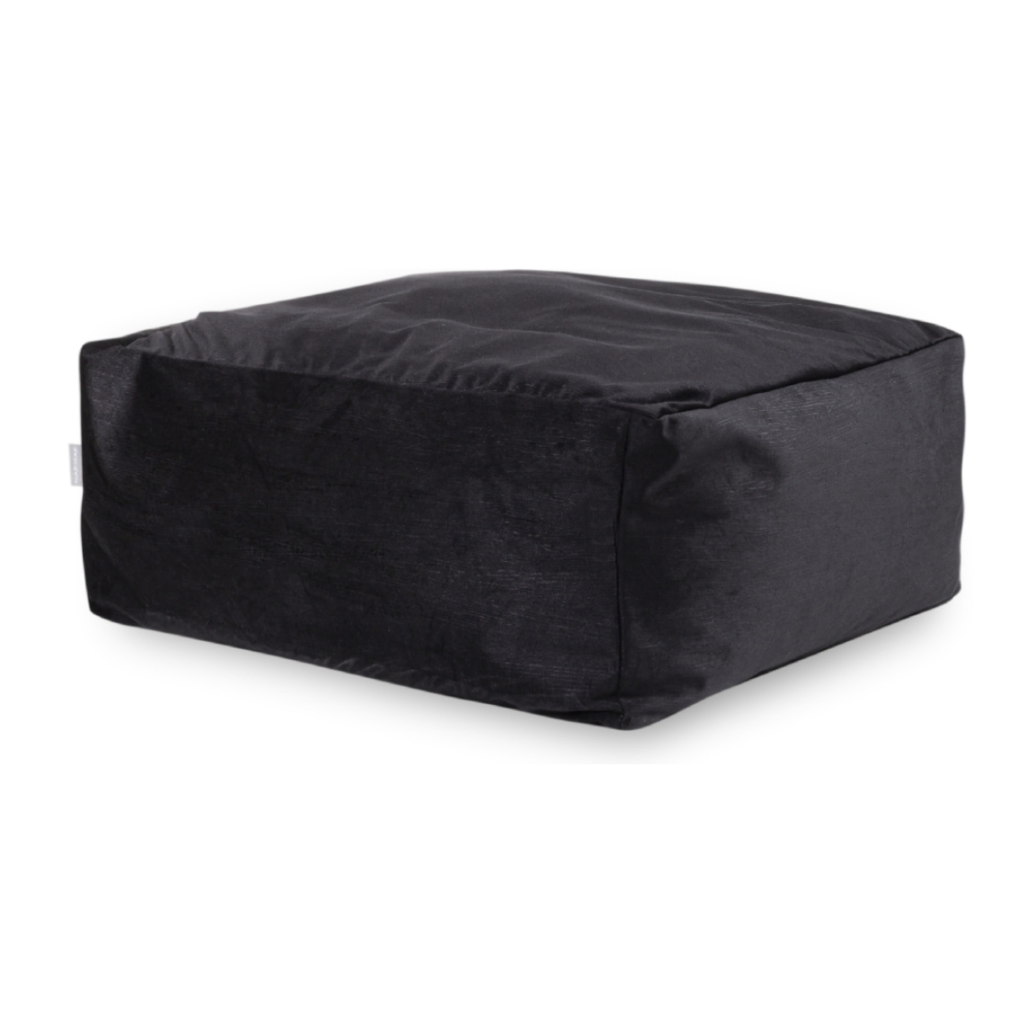 Puf de terciopelo desenfundable CORSO 50x50x25 cm negro