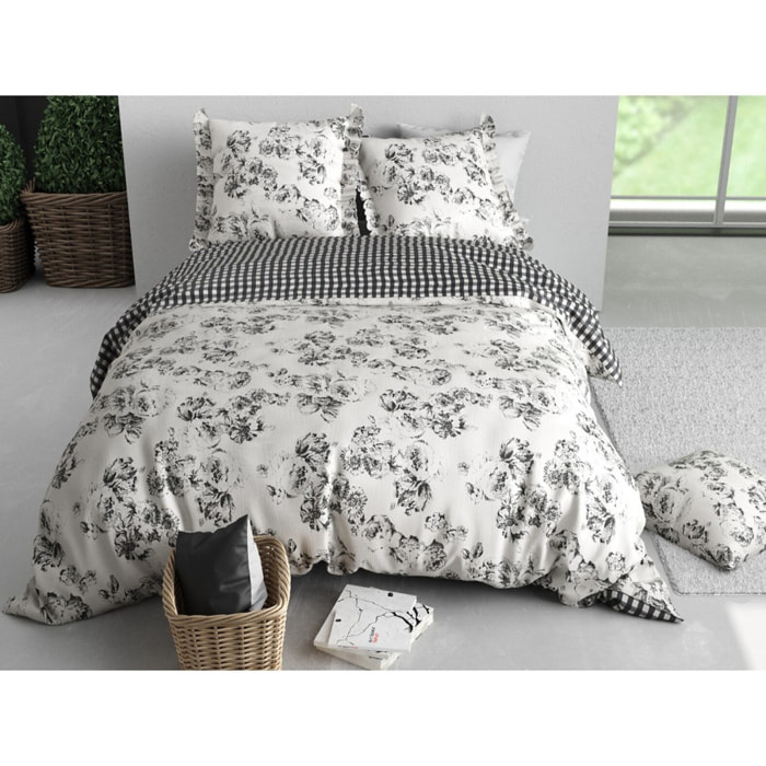 Parure Housse De Couette 3pcs 100% Coton 57 Fils ORNELLA