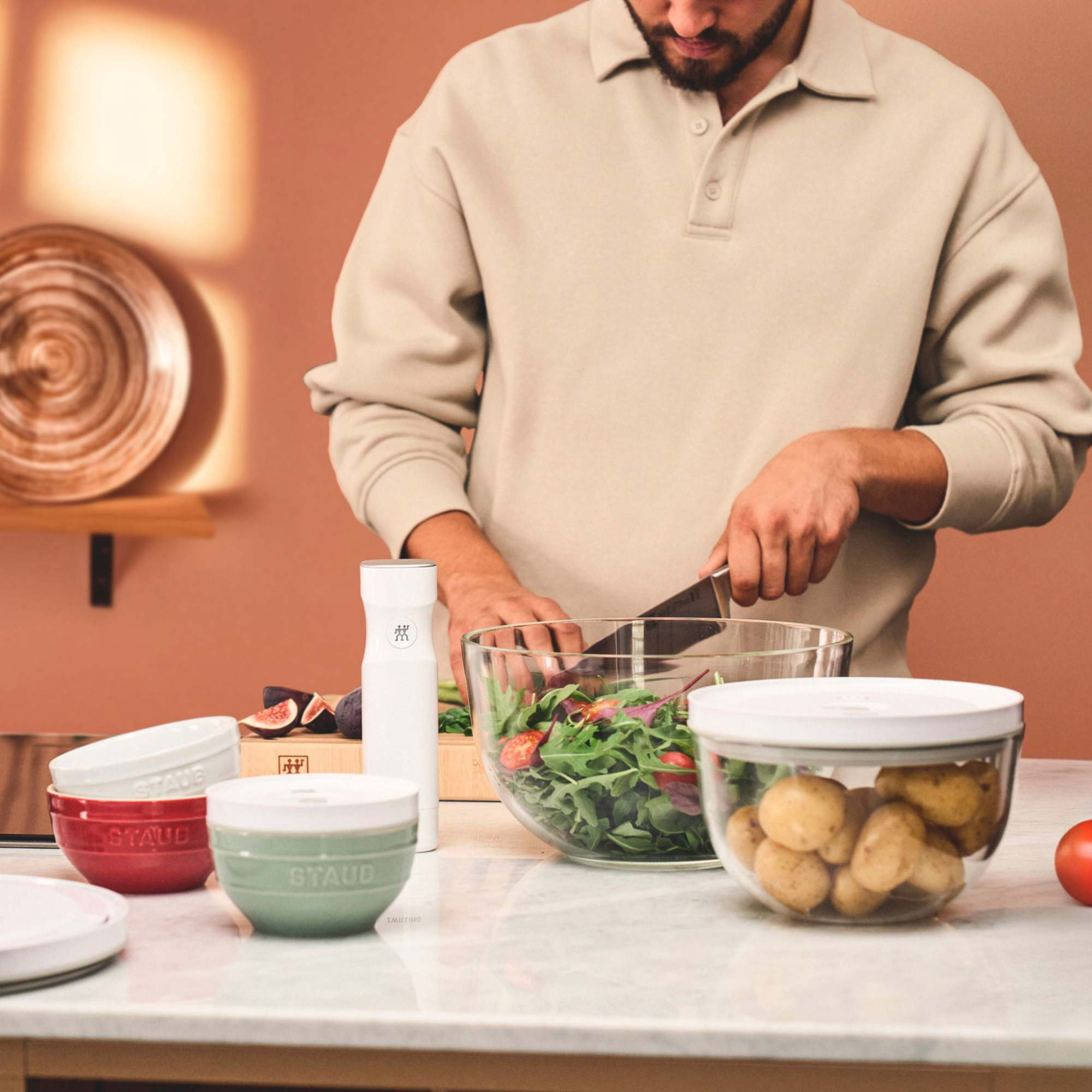 Bol sous vide M / 18 cm, Verre, Transparent