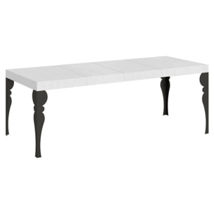 Table extensible 90x180/284 cm Paxon Premium Frêne Blanc cadre Anthracite