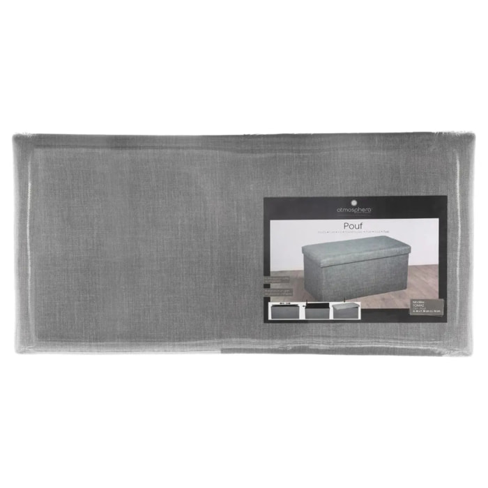 Pouf pliant double "Tomaz" gris souris