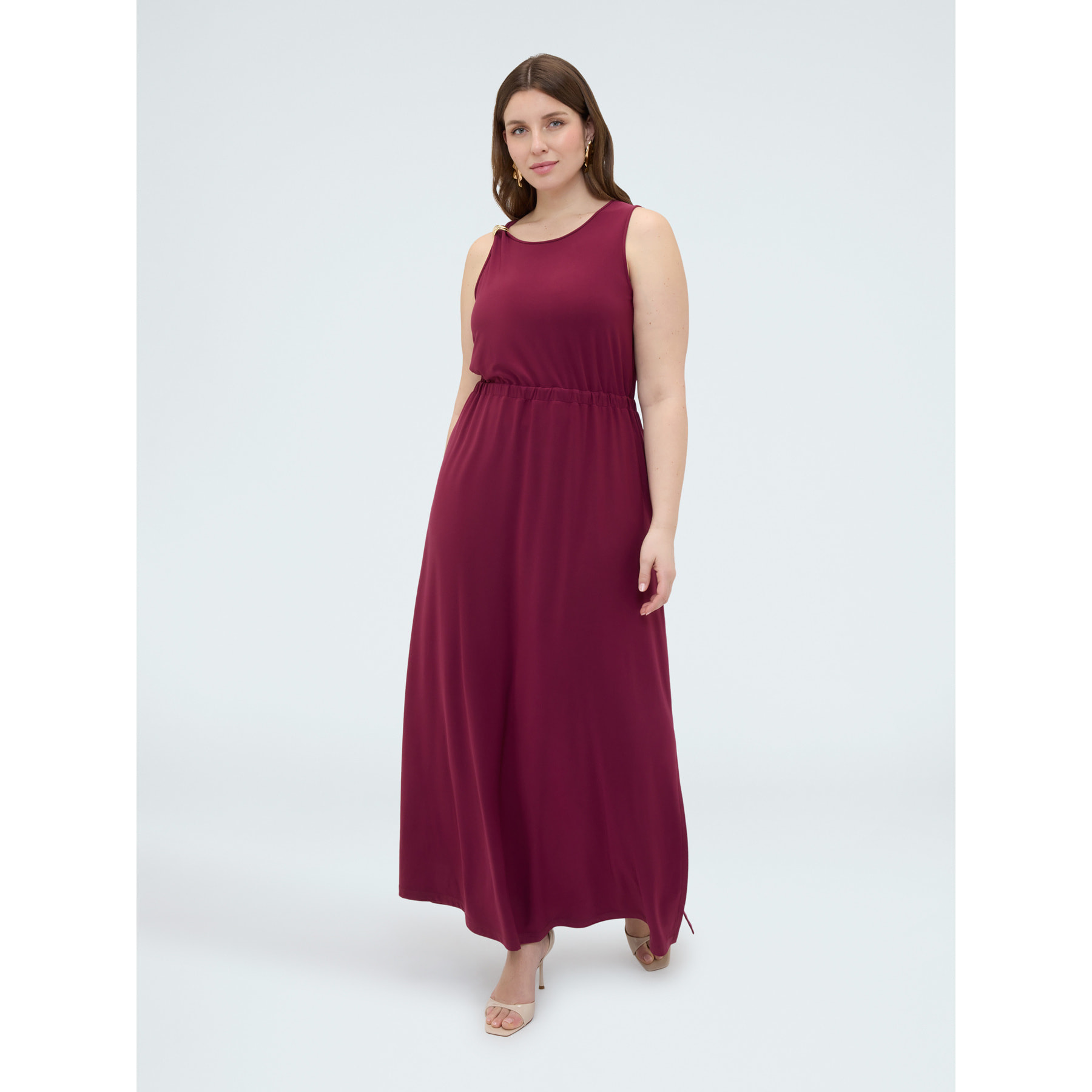 Fiorella Rubino - Vestito lungo in jersey con scollo sulla schiena - Bordeaux