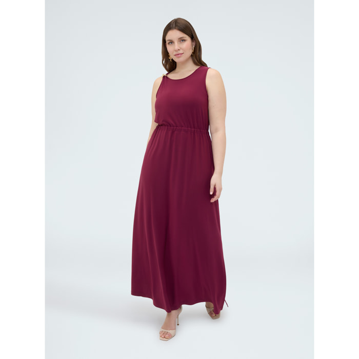 Fiorella Rubino - Vestito lungo in jersey con scollo sulla schiena - Bordeaux