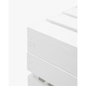 Baúl de madera maciza en tono blanco de 49x30x33cm Alto: 29.5 Largo: 49 Ancho: 33