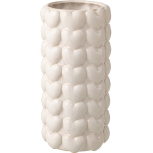 J-Line Vase Coeurs - grès - écru - extra large