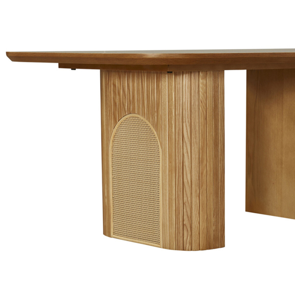 Milazzo - table basse - bois plaqué chêne et cannage - 120 cm - Bois