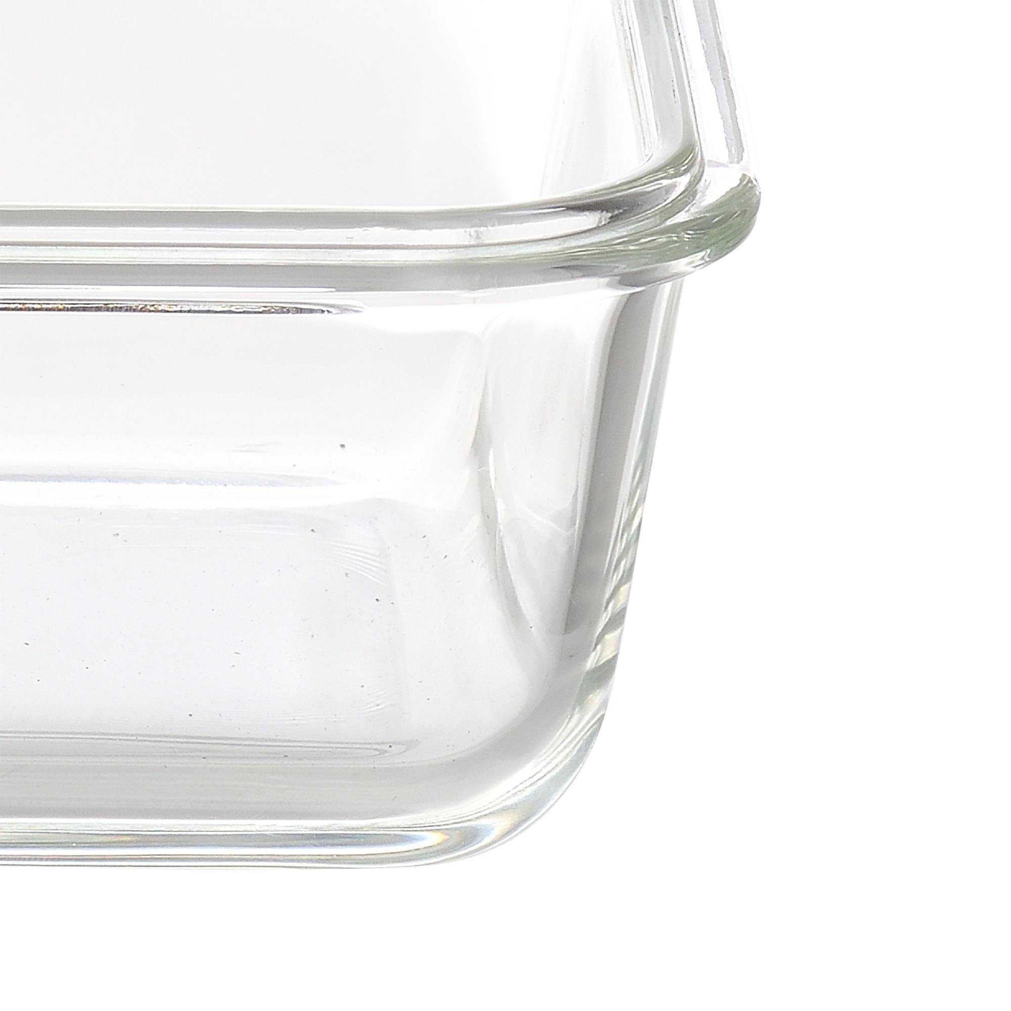 Hermético cuadrado 690ml borosilicato tapa azul rainbow benetton
