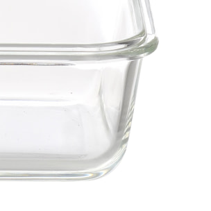 Hermético cuadrado 690ml borosilicato tapa azul rainbow benetton