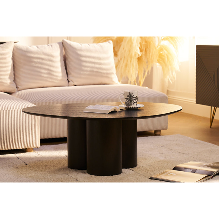Table basse design bois noir L78 cm HOLLEN