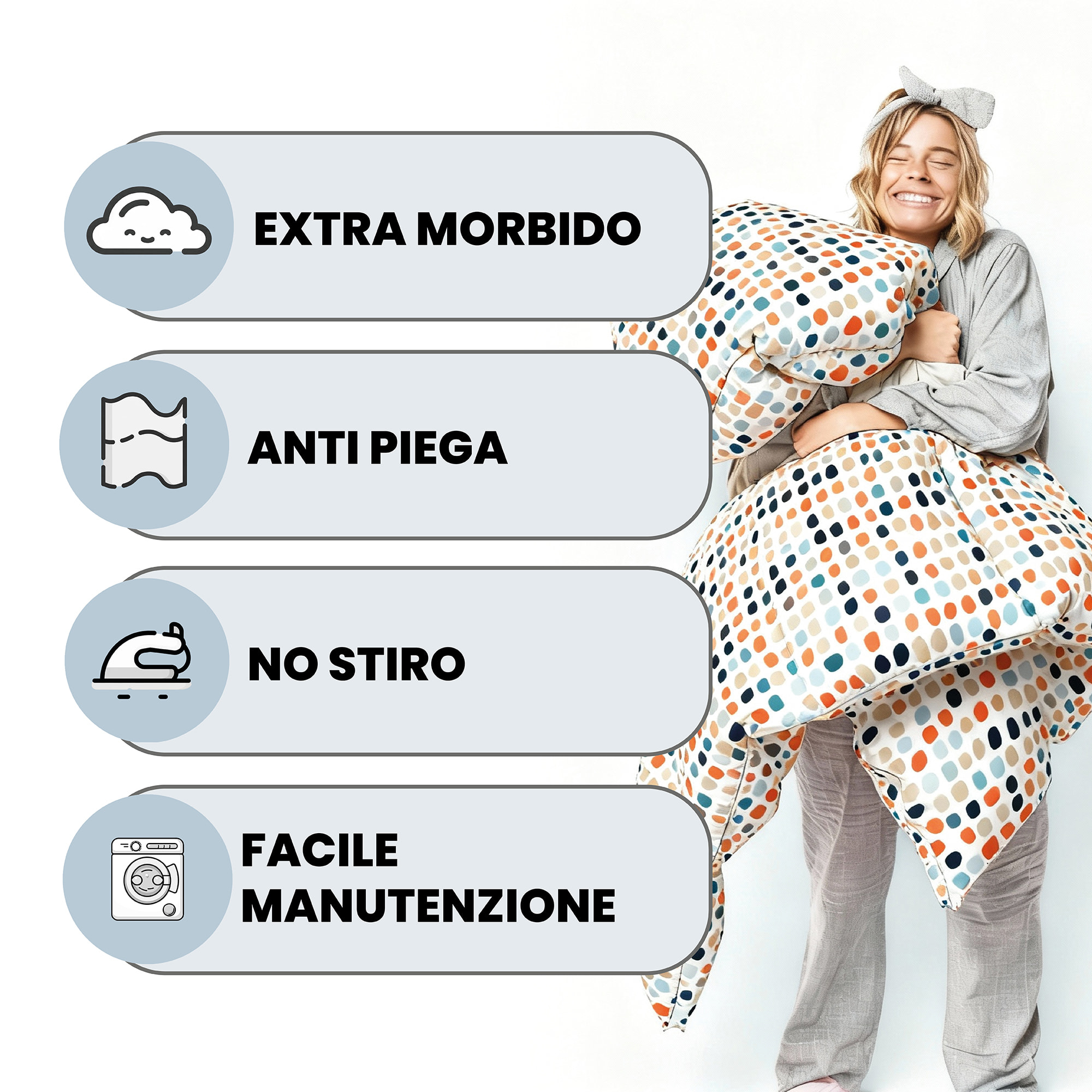 TRAPUNTA INVERNALE BASIC, 200gr, Doubleface, Microfibra, Made in Italy - SKETCH