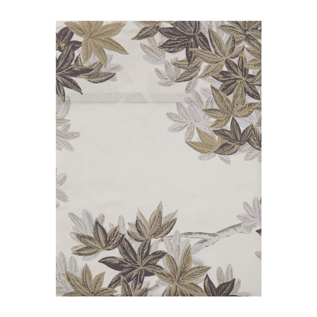 Drap plat imprimé en satin de coton bio, HALATTE, Beige Désert
