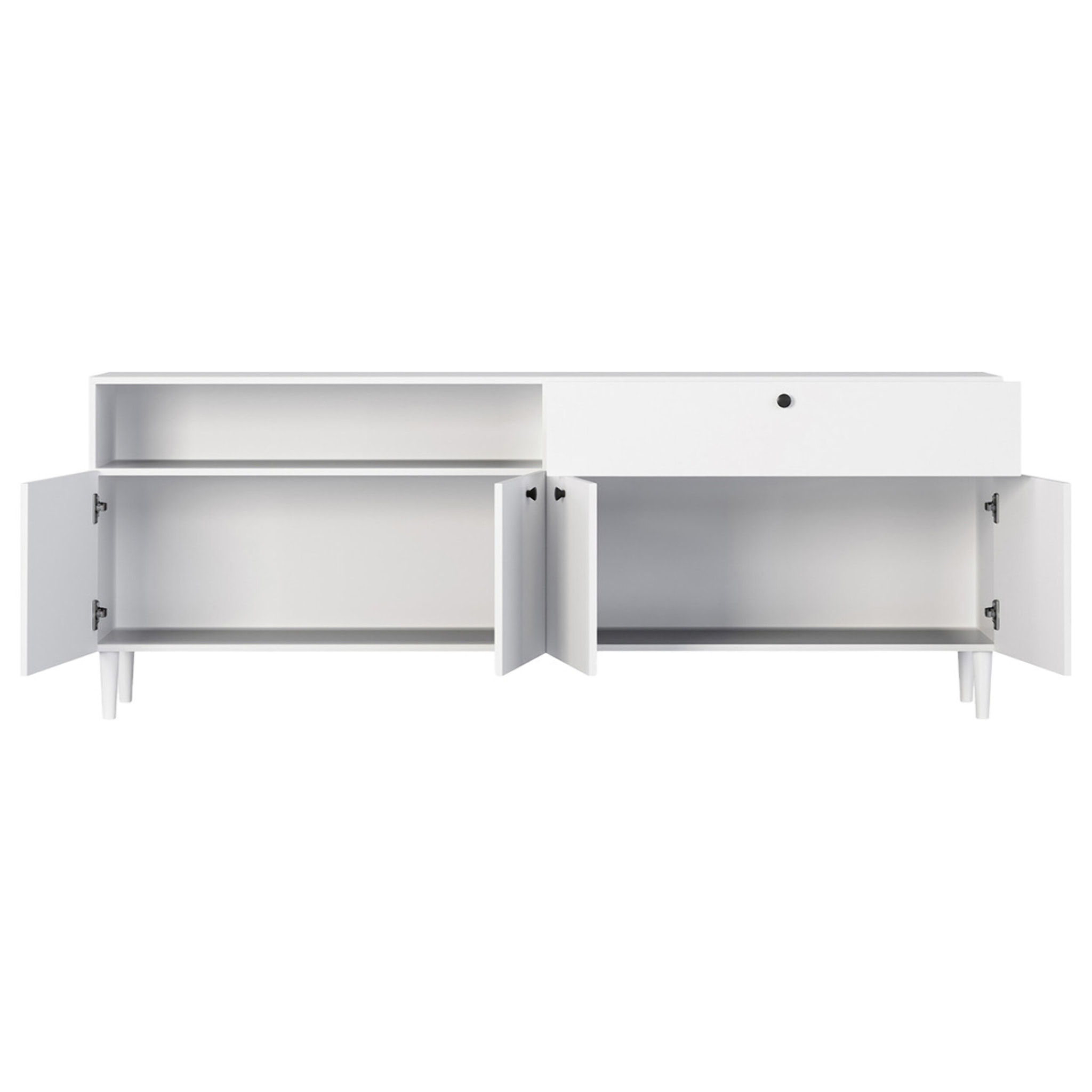 Gaby - buffet bas - blanc - 4 portes, 1 porte et 1 niche - 200 cm - Blanc