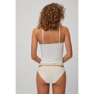 Top senza spalline con dettagli in pizzo avorio