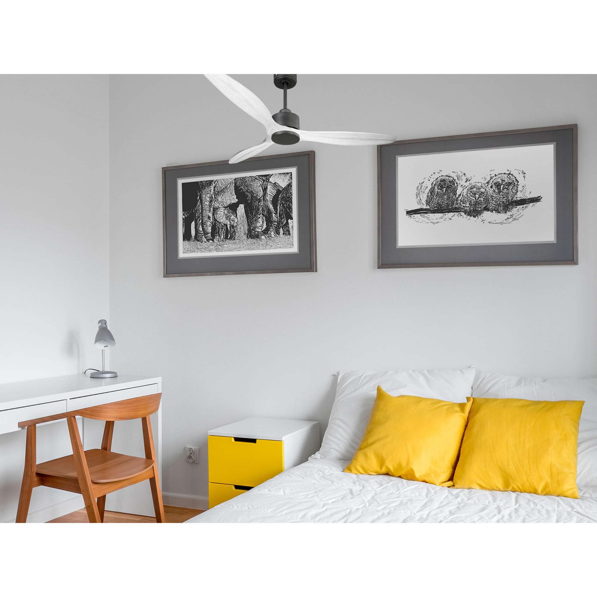 Ventilador de techo Reversible Termostato Wifi Motor DC Techos Inclinados Mando a Distancia Hypersilence Memoria SalD166C0365199 PURLINE