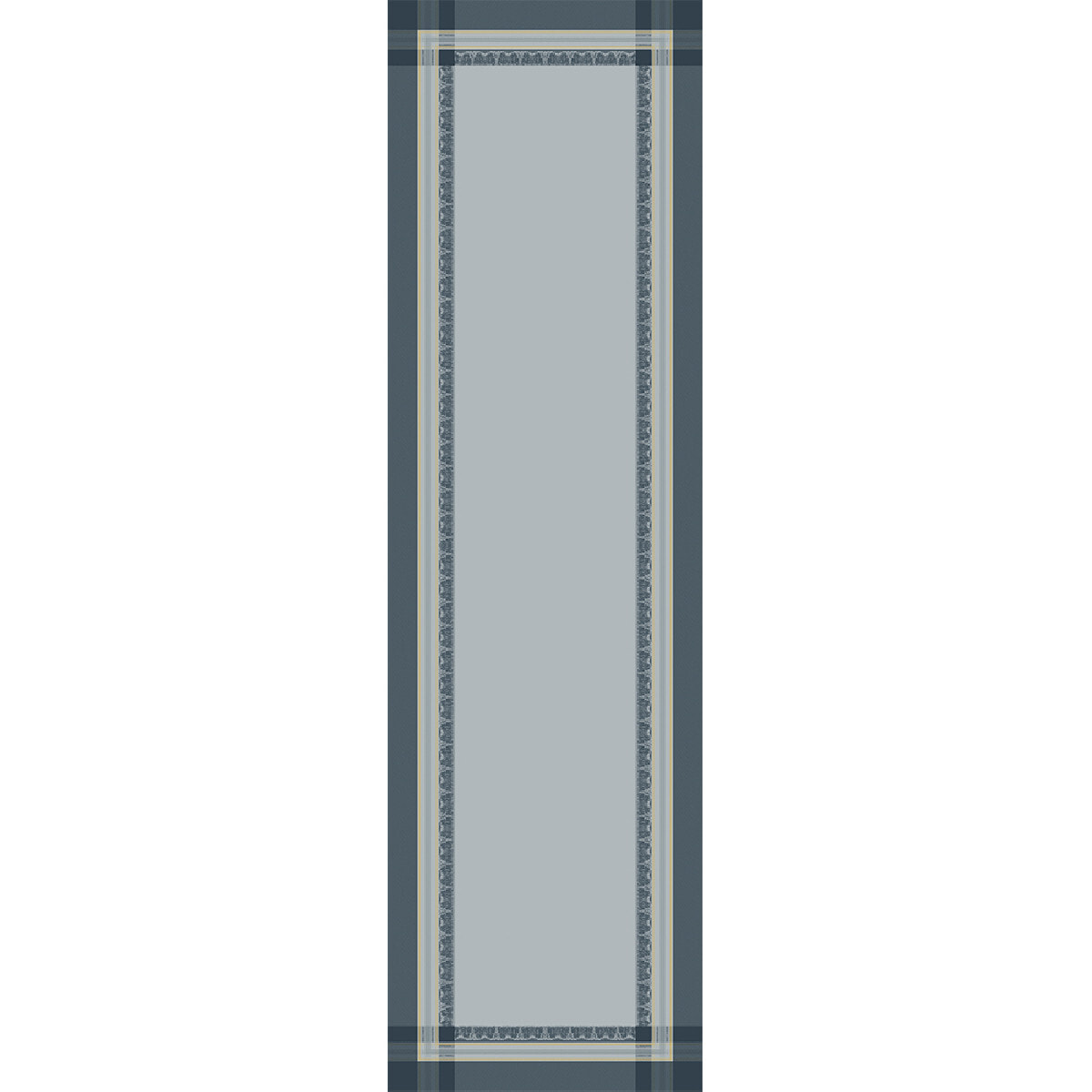 Chemin de table coton mélangé anti tache motif jacquard Galerie des glaces argent