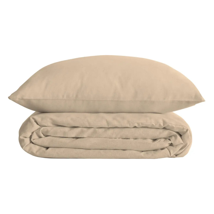 Parure de lit Landiha Percale beige lin 260x240cm