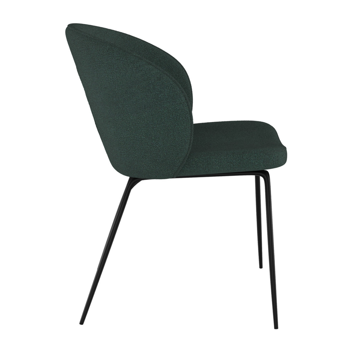 Lot de 2 chaises vertes en tissu bouclette et pied en métal - Groom