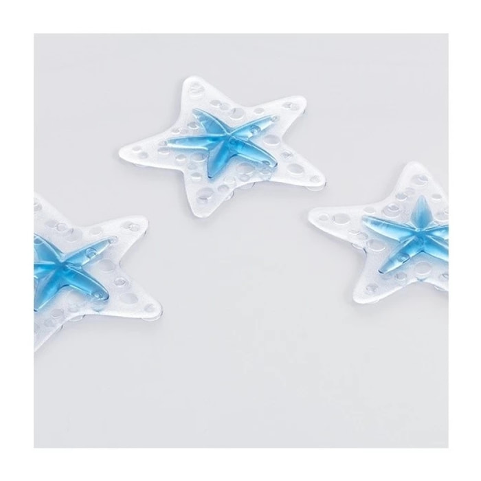 sticker figurine antidérapant de douche ou baignoire PVC ASTERIE x5pcs Bleu Clair Spirella