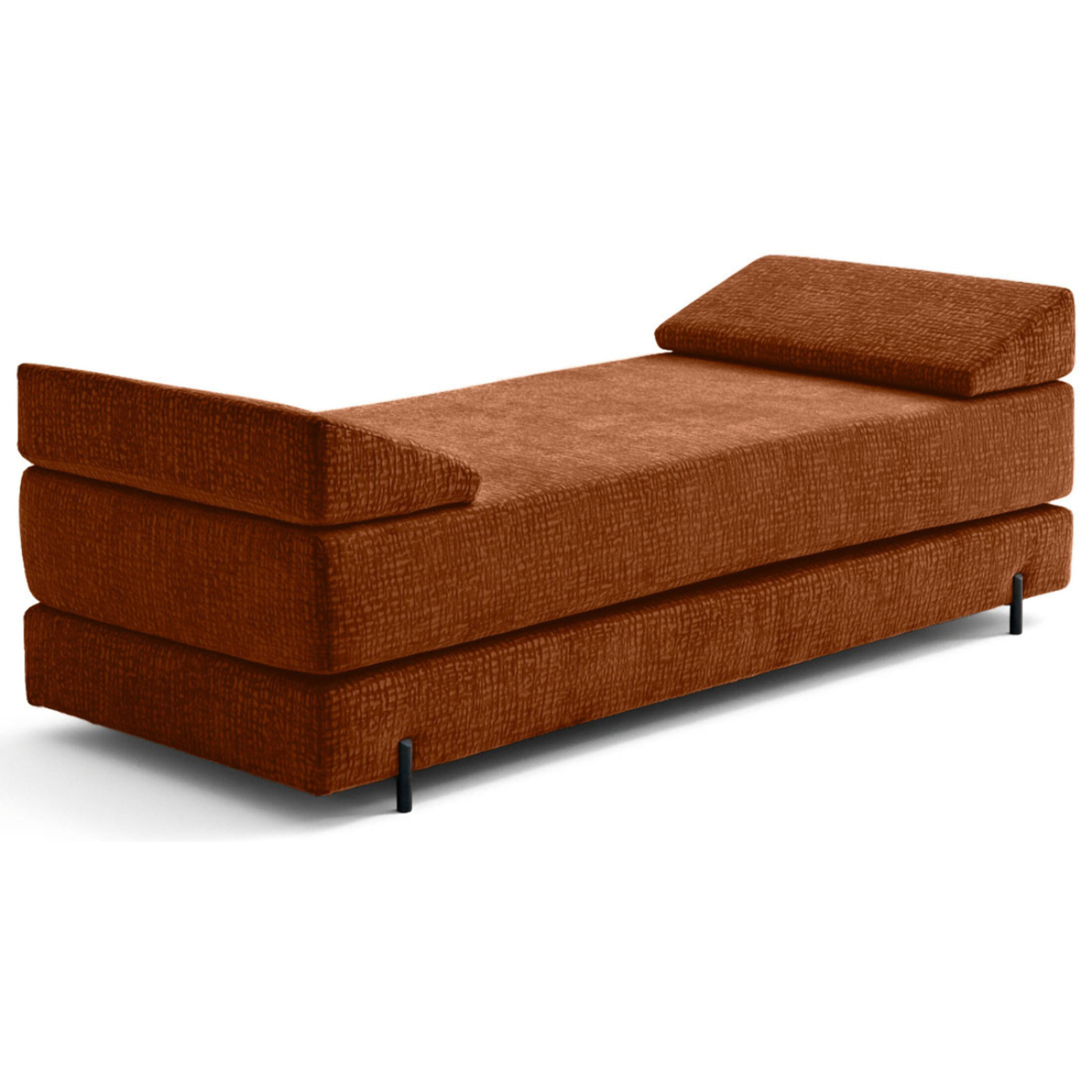 Brescia - banquette 3 places convertible en tissu velours relief - Terracotta