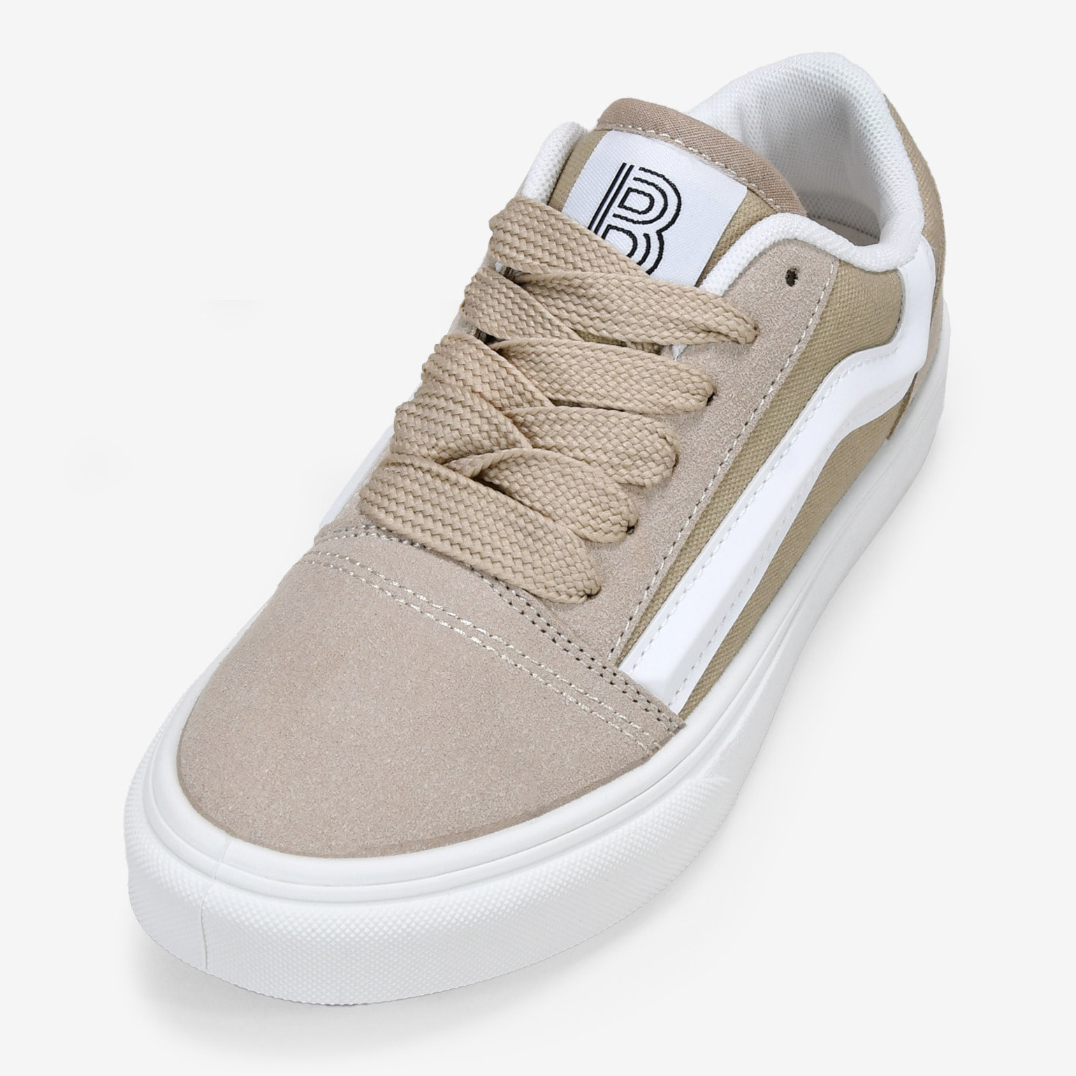 Zapatillas deportivas beige con cordones