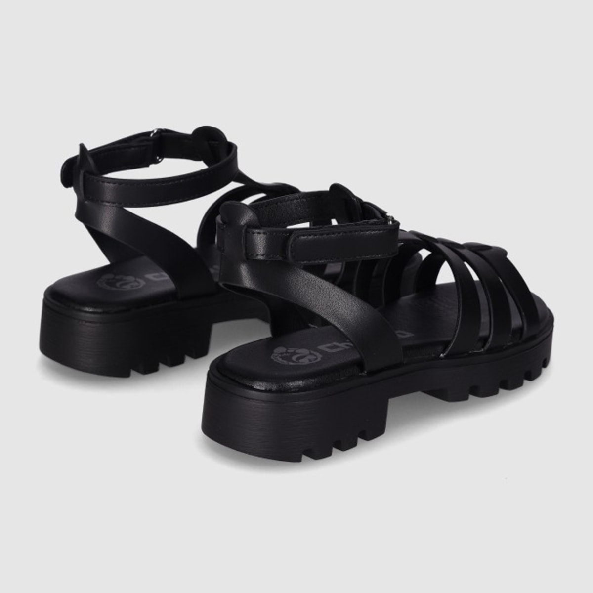 Sandalias de Piel Sintética - Negro - Tacón: Bajo
