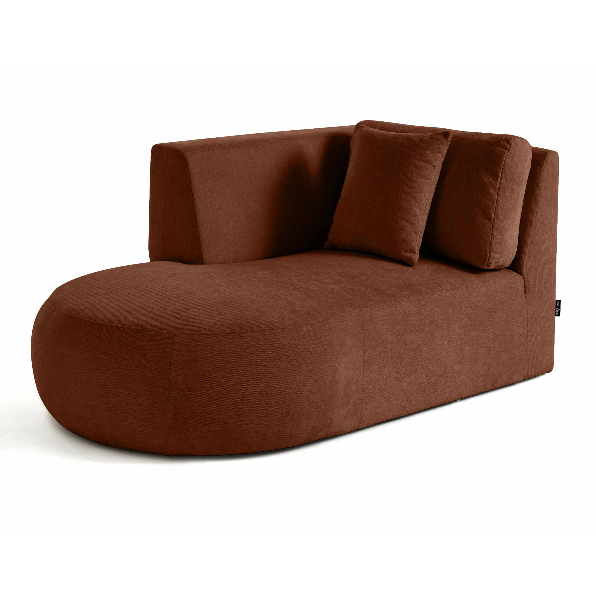 Santorini - module d'assise méridienne gauche - en tissu texturé - Terracotta