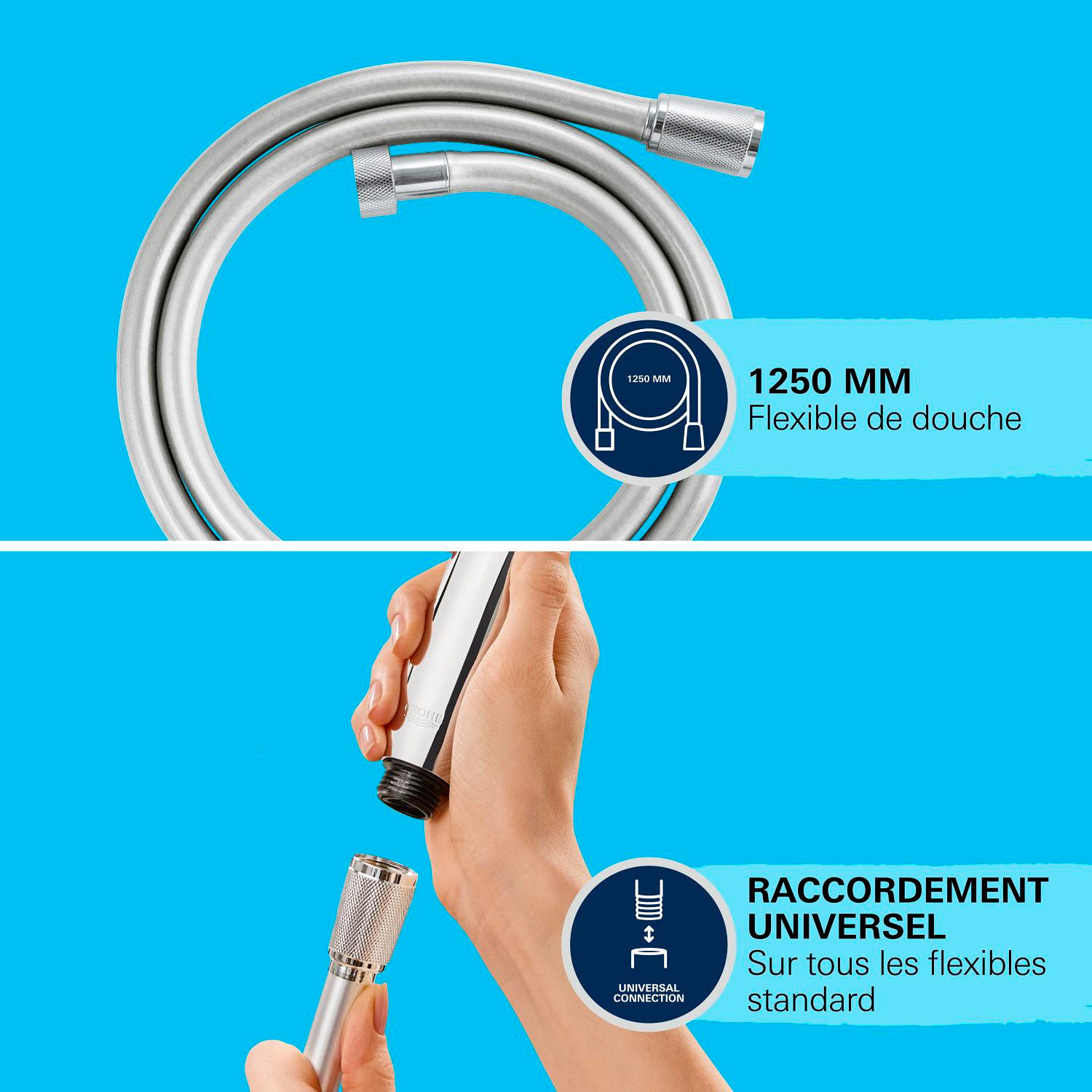 GROHE Vitalio Trigger Spray 30 Ensemble de douche 1 jet avec support mural Chromé