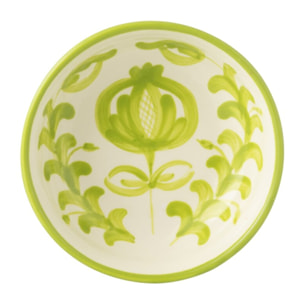 J-Line bol Granada Low - céramique - blanc/vert - small - Ø 14 cm