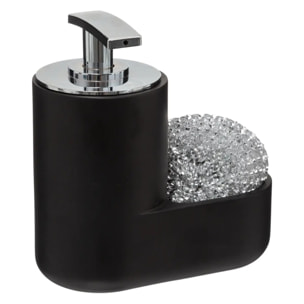 Distributeur savon avec éponge 300ml noir