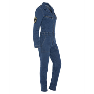 TRJUMPW STRETCH PILOT JUMPSUIT WITH MILITARY BADGES 98% COTTON 
2% ELASTANE Blu